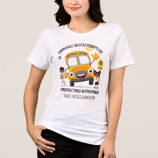 Yellow School Bus Driver Tri-Blend Shirt (Voorkant)