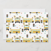 Yellow School Bus Kids Birthday Party Custom Photo Kaart (Achterkant)