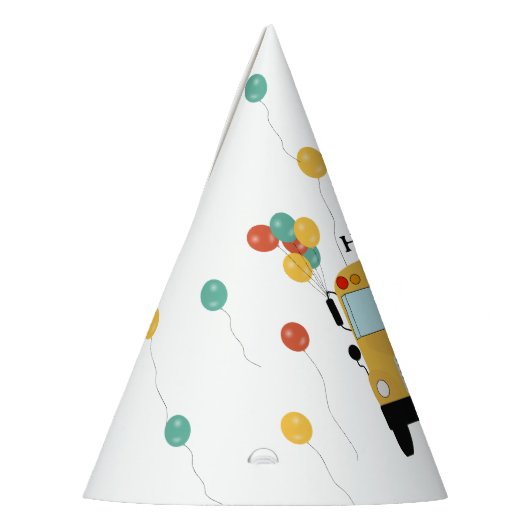 Yellow School Bus Kids Birthday Party Feesthoedjes (Links)