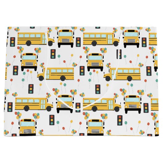 Yellow School Bus Kids Birthday Party Groot Cadeauzakje (Voorkant)