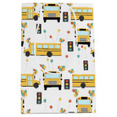 Yellow School Bus Kids Birthday Party Medium Cadeauzakje (Voorkant)