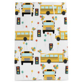Yellow School Bus Kids Birthday Party Medium Cadeauzakje (Achterkant)