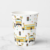 Yellow School Bus Kids Birthday Party Papieren Bekers (Voorkant)