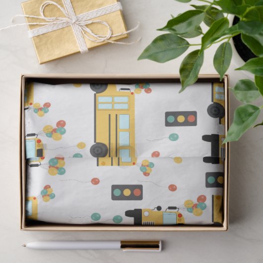 Yellow School Bus Kids Birthday Party Tissuepapier (Geschenk)