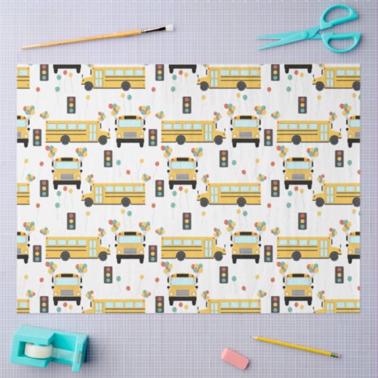 Yellow School Bus Kids Birthday Party Tissuepapier (Craft)