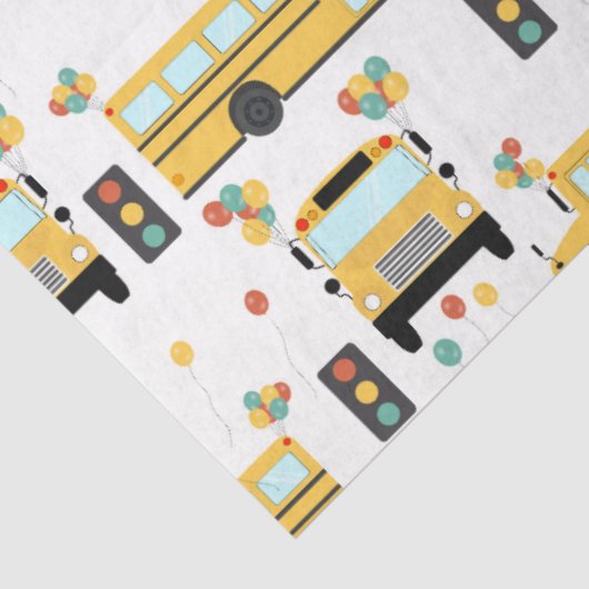 Yellow School Bus Kids Birthday Party Tissuepapier (Detail)