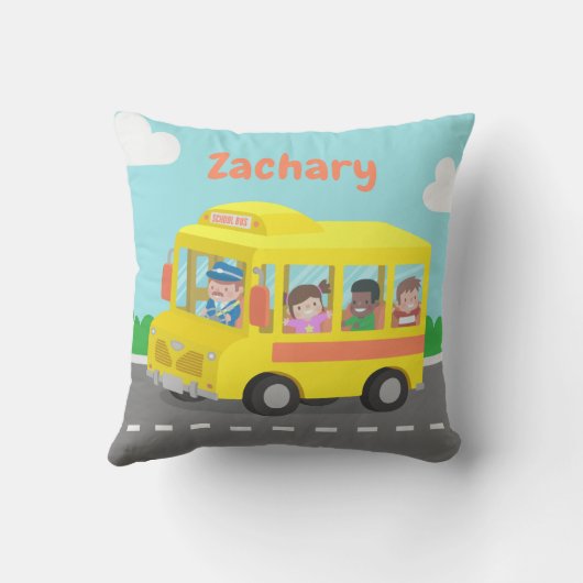 Yellow School Bus Kinder Room Decor Sierkussen (Achterkant)