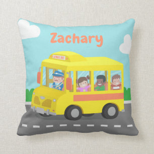 Yellow School Bus Kinder Room Decor Sierkussen