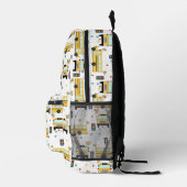 Yellow School Bus Party Kids Custom Name Bedrukte Rugzak (Rechts)