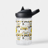 Yellow School Bus Party Kids Custom Name Waterfles (Links)