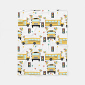 Yellow School Bus Party Kinder Fleece Deken (Voorkant)