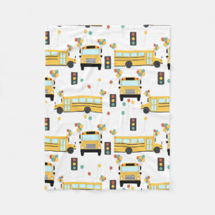 Yellow School Bus Party Kinder Fleece Deken