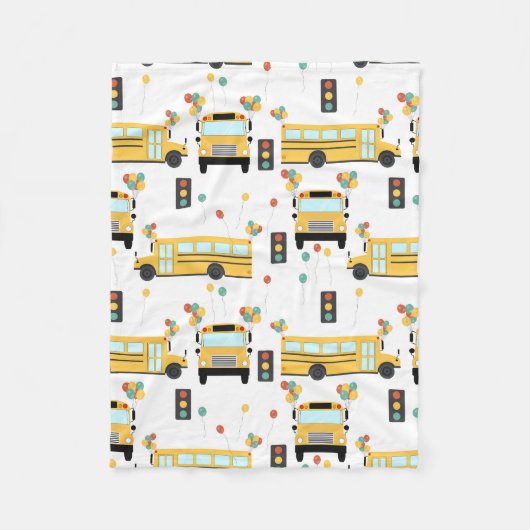 Yellow School Bus Party Kinder Fleece Deken (Voorkant)