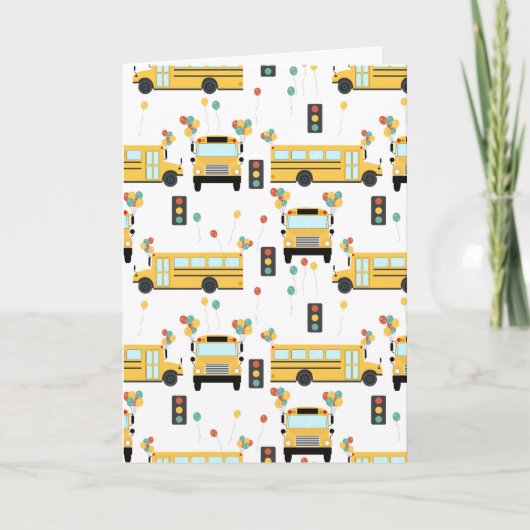 Yellow School Bus Party Klaslokaal Kaart (Voorkant)