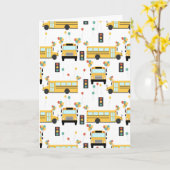 Yellow School Bus Party Klaslokaal Kaart (Gele Bloem)