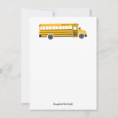 Yellow School Bus Personal Stationery Flat Cards Bedankkaart (Voorkant)