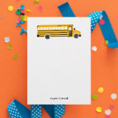 Yellow School Bus Personal Stationery Flat Cards Bedankkaart