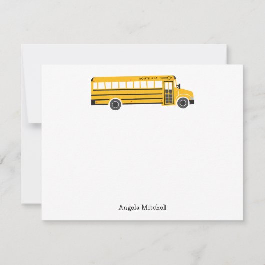 Yellow School Bus Personal Stationery Kaart (Voorkant)