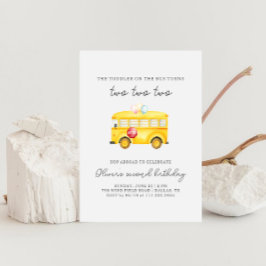 Yellow School Bus Peuter Verjaardag Uitnodiging