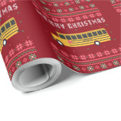 Yellow School Bus Ugly met kerstkeuken Cadeaupapier (Rol Hoek)