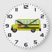 Yellow School Bus with Stop Sign Grote Klok (Voorkant)