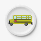 Yellow School Bus with Stop Sign Papieren Bordje (Voorkant)