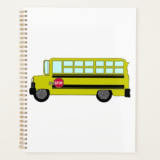 Yellow School Bus with Stop Sign Planner (Voorkant)