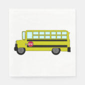 Yellow School Bus with Stop Sign Servet (Voorkant)