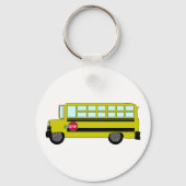 Yellow School Bus with Stop Sign Sleutelhanger (Voorkant)