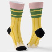 Yellow School Pencil Teachers Personalized Sokken (Gebogen)
