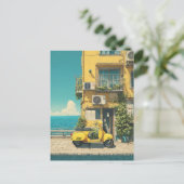 Yellow Scooter by Seaside Briefkaart (Staand voorkant)