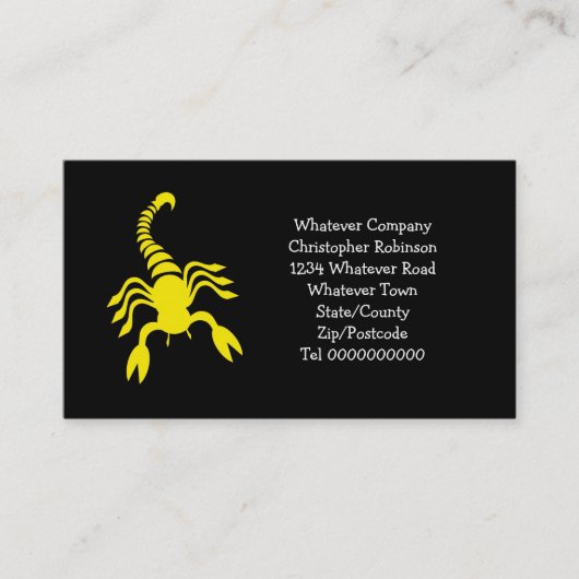 Yellow Scorpion Visitekaartje (Voorkant)