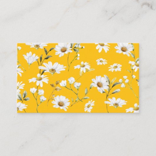 Yellow Script Signature Daisy Visitekaartje (Voorkant)