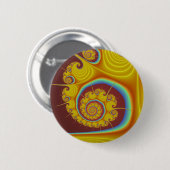 Yellow Seashell Spiral Fractal Ronde Button 5,7 Cm (Voorkant /achterkant)