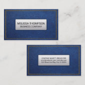 Yellow Seems | Achtergrond blauw leder Visitekaartje (Voorkant / Achterkant)