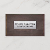 Yellow Seems | Bruin lederen textiel Visitekaartje (Voorkant)