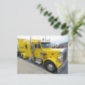Yellow Semi Truck Briefkaart (Staand voorkant)