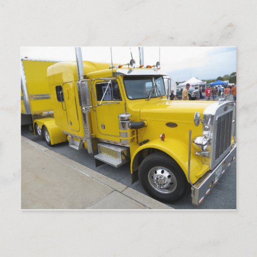 Yellow Semi Truck Briefkaart (Voorkant)
