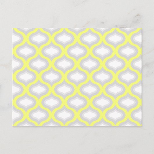 Yellow & Shades of Grey Geometric Pattern Postcard Briefkaart (Voorkant)
