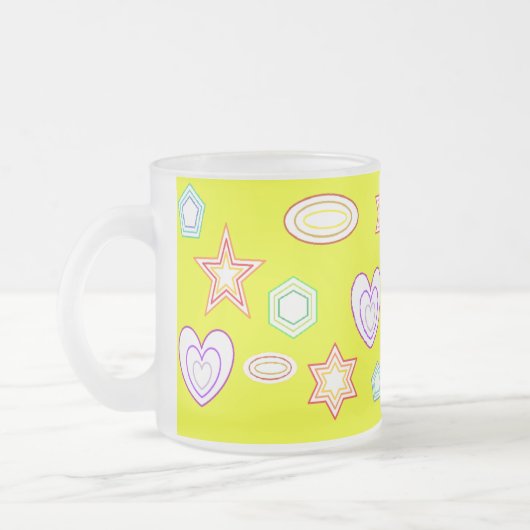 Yellow shapes mug matglas koffiemok (Links)