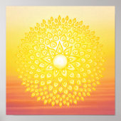 Yellow Shining Sun Mandala Sunset Poster (Voorkant)