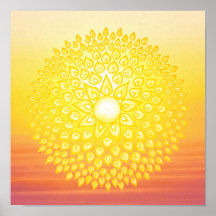 Yellow Shining Sun Mandala Sunset