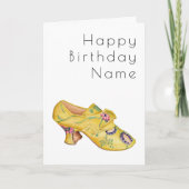 Yellow Shoe Art Deco Birthday Card Kaart (Voorkant)