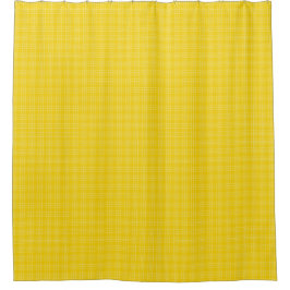 Yellow shower curtain with subtle checkered  douchegordijn