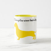Yellow Silhouette Dachshund-Mok Tweekleurige Koffiemok (Center)