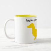 Yellow Silhouette Dachshund-Mok Tweekleurige Koffiemok (Links)