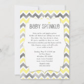 Yellow Silver Baby Sprinkle baby shower uitnodigin Kaart (Voorkant)