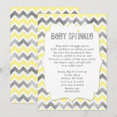 Yellow Silver Baby Sprinkle baby shower uitnodigin Kaart (Voorkant / Achterkant)