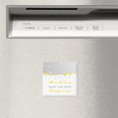 Yellow Silver Grey snewflake bruiloft Bespaar de d Magneet (Insitu (Vaatwasser))