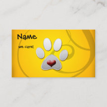 Yellow Silver Paw Heart Pet
